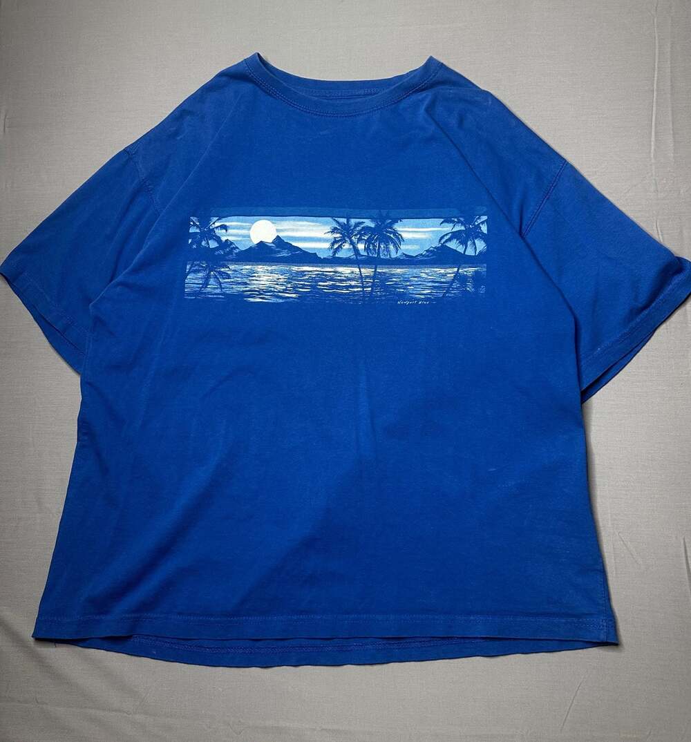 Newport Blue Men's Blue Palm Tree Beach Graphic T-Shirt Size XXL
